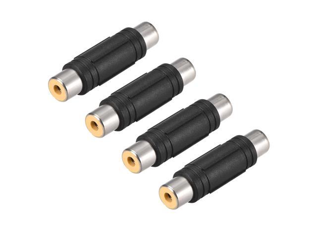 RCA Female to Female Connector Stereo Audio Video Cable Adapter Coupler Black 4Pcs