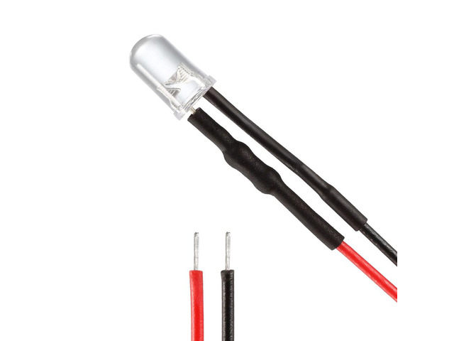 Prewired LED Light, DC 24V 20mA - 5mm White Pre-Wired Round Top Bulb Lamp for DIY Boat Parties ( 10PCS )