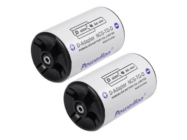 2 pcs AA to Size D Battery Adapters Converter Cases D-Adapter