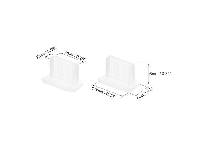 Silicone Mini USB Anti-Dust Stopper Cap Cover Transparent 10pcs