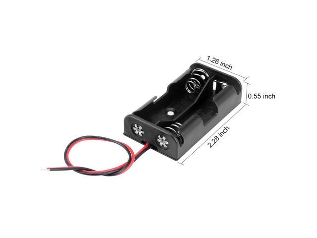 Unique Bargains 10 Pcs 3V Battery Holder Case Storage Box 2 x 1.5V AA Battery Wires