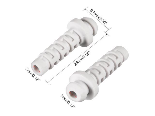 10pcs 3mm Inner Dia Strain Relief Cord Boot Protector Power Tool Hose White