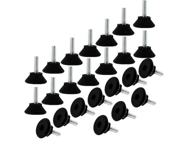 M6 x 17 x 24mm Adjustable Leveling Feet Floor Protector for Desk Sofa Leg 24pcs