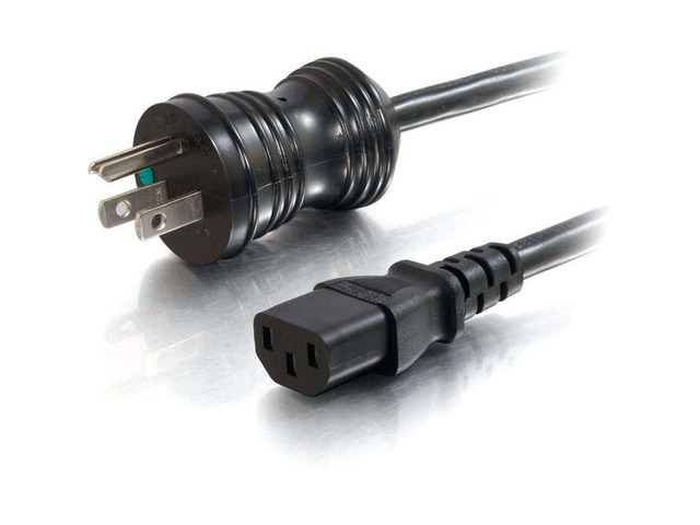 C2g 25Ft 14 Awg Hospital Grade Power Cord (Nema 5-15P To Iec320c13) - Black