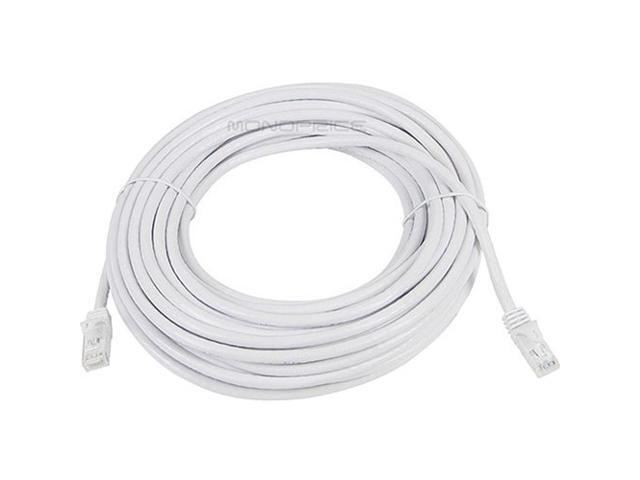 Monoprice Cat6 Ethernet Patch Cable - 50 Feet - White Network Internet Cord - RJ45, Stranded, 550Mhz, UTP, Pure Bare Copper Wire, 24AWG -...