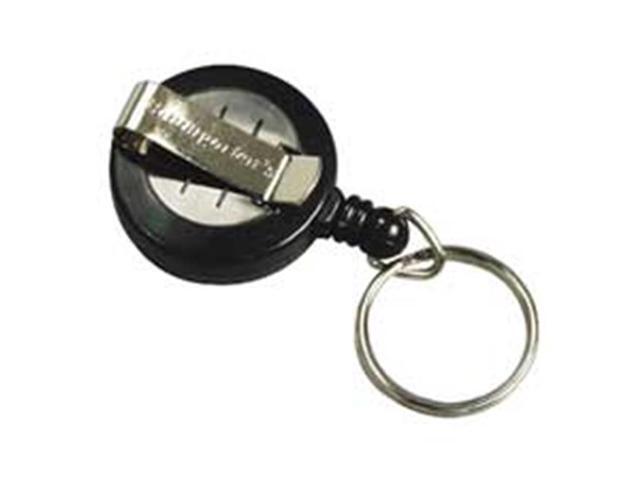 Baumgartens ID Badge Reel, w/ Belt Clip/Ring, 30' L, 1-1/4' D, Black 68874