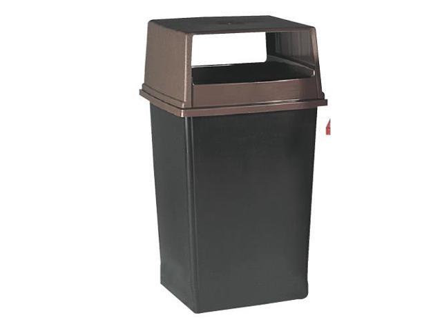 Rubbermaid - FG256V00BRN - Glutton Receptacle, Hooded Top w/o Door, Rectangular, 23 x 26 5/8 x 13, Brown