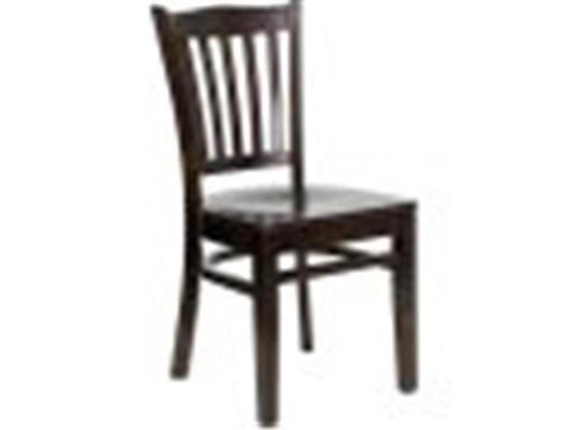 FlashFurniture XU-DGW0008VRT-WAL-GG Hercules Series Walnut Finished Vertical Slat Back Wooden Restaurant Chair