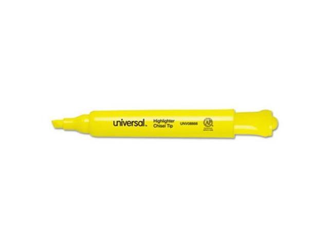 Universal Desk Highlighter Chisel Tip Fluorescent Yellow 36/Pack 08866