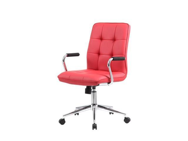 Photos - Computer Chair BOSS B331-RD Modern Office Chair with Chrome Arms, Red 