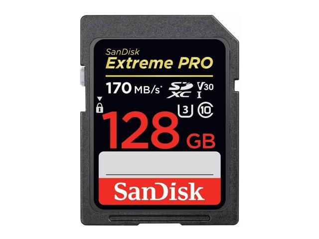 SanDisk 128GB Extreme PRO 170 MB/s UHS-I SDXC Memory Card Bundle with Case