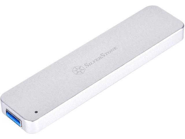 Silver - M.2 SATA external SSD enclosure with USB 3.1 Gen 2 10 Gbps interface, support 2260 and 2280 SATA M.2 SSD(B Key)