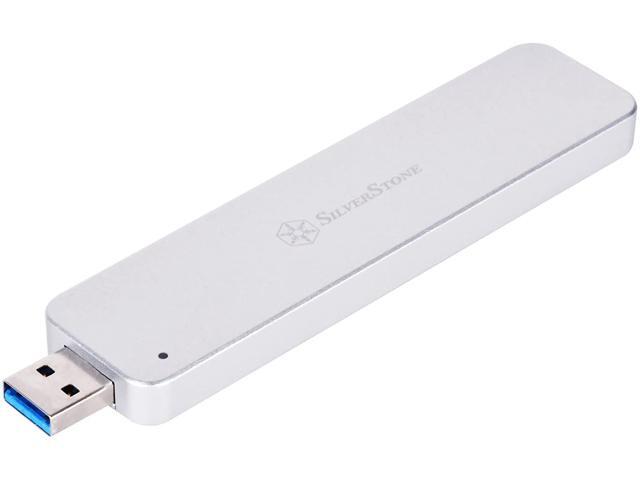 Silver - M.2 SATA external SSD enclosure with USB 3.1 Gen 2 10 Gbps interface, support 2260 and 2280 SATA M.2 SSD(B Key)