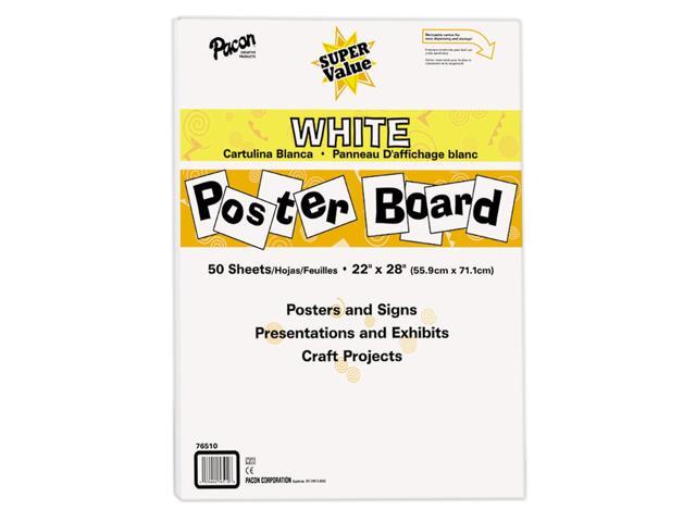 Pacon Super Value Posterboard 22 x 28 White Single Pack of 50 sheets 76510