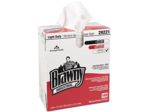 Brawny Light-Duty Paper Wipers 8 x 12 1/2 White 148/Box 20 Boxes/Carton 29221