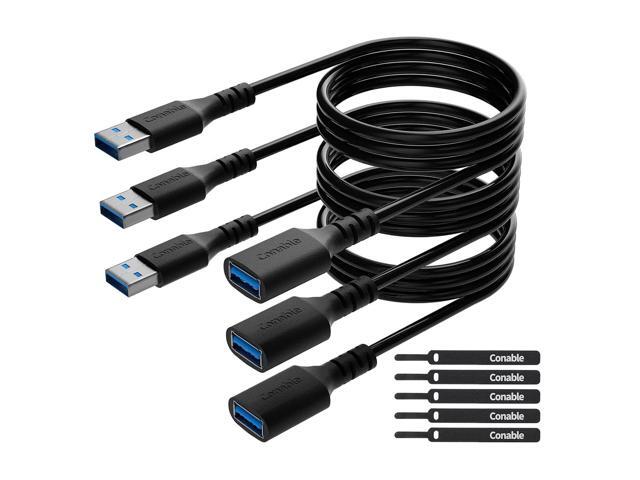 3 Pack USB 3.0 Extension Cable 6 Feet, USB A Male to Female Extender Cord, 5Gbps Data Transfer for Webcam, Printer, Keyboard, Mouse, Flash Drive,.