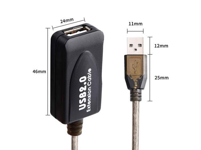 30 FT USB Extension Cable, USB 2.0 Type A Male to A Female Active Repeater Extension Cable 30 ft, High Speed 480 Mbps