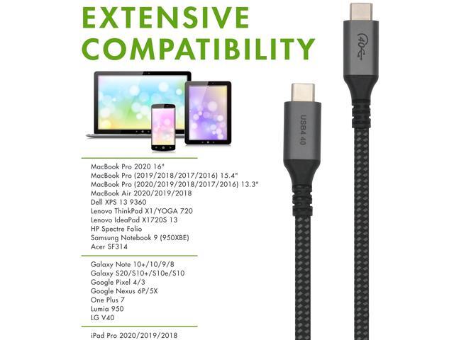 6-Inch Extra Short USB4 Cable - 40Gbps Supports 100W (20V, 5A) Charging - Compatible with Thunderbolt 3 and USB-C (2-Pack)