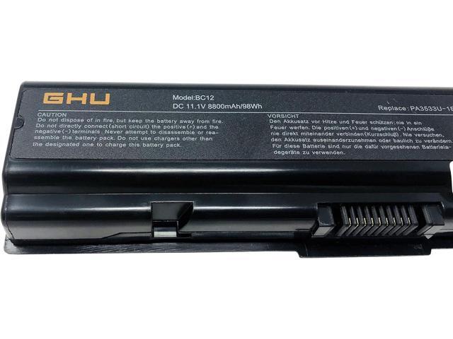 GHU New Battery 98 WH PA3727U-1BRS PA3535U-1BRS 12 Cell 8800 mAh Li-ion Replacement for Toshiba Satellite A200 A205 A210 A300 A350 A350 A505 L305...