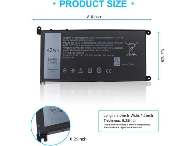 42WH WDX0R Battery for Dell Inspiron 15 5565 5567 5568 5578 5579 7579 7569 7586 7573 7560 7375 5570 13 5368 5378 5379 7378 14 7460 17 5765 5767...