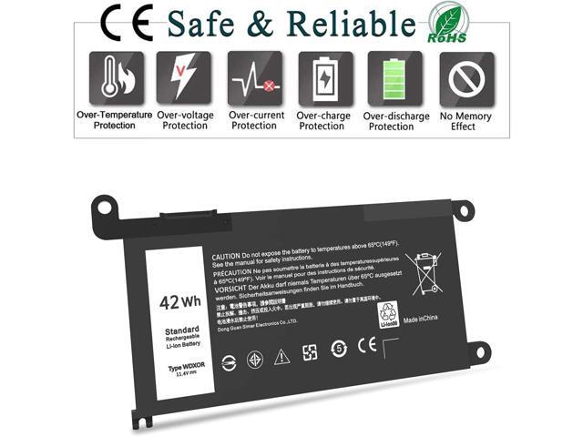 SLE-TECH New WDX0R Notebook Battery for dell Inspiron 15 5565 5567 5568 5578 7560 7570 7579 7569 13 5368 5378 7368 7378 17 5765 5767 5770...