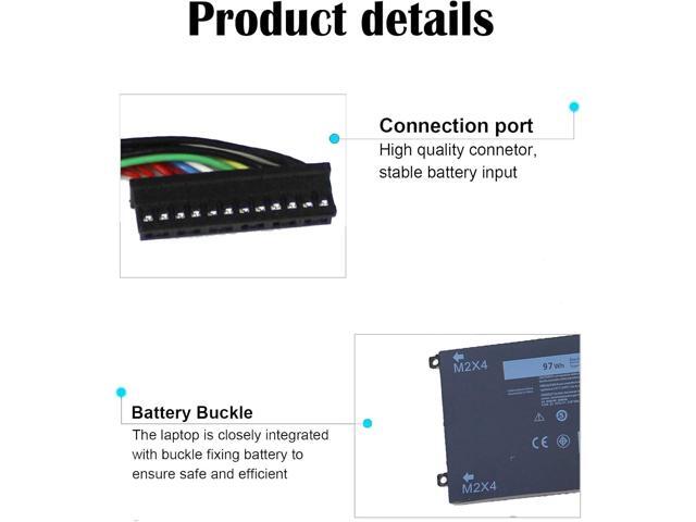 97WH 6GTPY Laptop Battery for Dell XPS 15 9560 9570 9550 7590 Precision 5520 5530 Vostro 7500 5XJ28 i7-7700HQ 5D91C GPM03 4GVGH 1P6KD