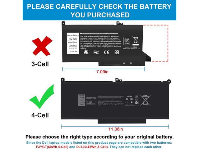 ASUNCELL F3YGT 60Wh 7480 Laptop Battery for Dell Latitude 7490 7390 7280 7290 7380 E7490 12 7000 7290/13 7000 P29S002/14 7000 Series P73G P73G001...