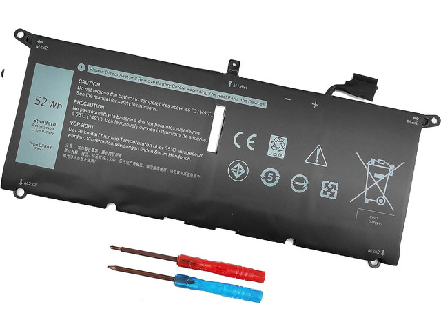DXGH8 7.6V 52Wh Battery for Dell XPS 13 9370 9380 2019 Inspiron 13 7390 7391 2-in-1 5390 5391 7490 Latitude 3301 E3301 Vostro 5390 5391 Series...