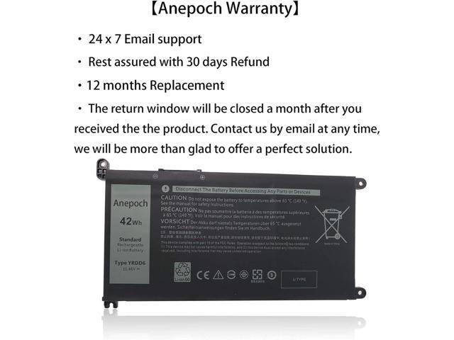YRDD6 Laptop Battery Replacement for Dell Inspiron 5481 5482 5485 5491 2-in-1 5493 5584 5593 3493 3582 3593 3793 5480 Vostro 5581 5490 5590 0YRDD6...