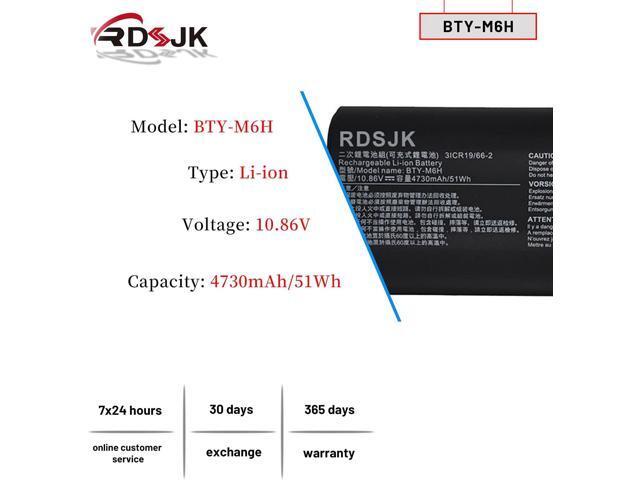 BTY-M6H Laptop Battery for MSI GE72 2QC 2QD GL62 GL62M GL72 GL62-6QD-030FR GL62-6QC MS-16J2 GE62 GE62VR GE63 GE63VR GP62 GP72 GP62MVR GP72MVR...