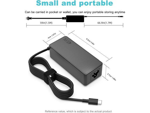45W Type USB C Laptop Charger for Lenovo Chromebook C330 S340 100e 300e 500e C340 S330 2nd Gen,ThinkPad Yoga T480 T580 E490 E580 C630 C940 720 910...