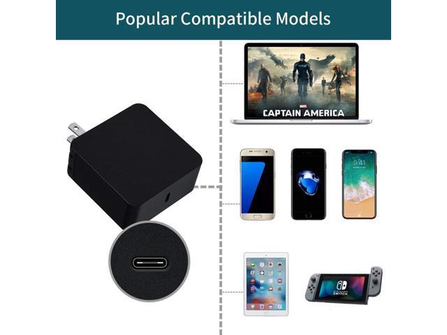 65W 45W USB C Laptop Adapter Charger Fit for HP EliteBook 840 G1 820 G1 Envy x360 Pavilion Spectre x360 Chromebook 11 G6 G7 EE 14 G5 Split 13...