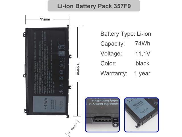 74WH 357F9 Laptop Battery for Dell Inspiron 15 7000 Gaming 15 7559 7557 5576 5577 7566 7567 7759 INS15PD Series P65F P57F 071JF4 0GFJ6 0357F9 11.1V