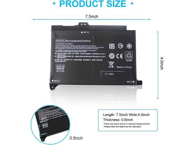 BP02XL 849909-850 Battery for HP Pavilion 15t-au100 15t-au000 15-au062nr 15-au091nr 15-au063cl 15-au023cl 15-au123cl 15-au165cl 15-au010wm...