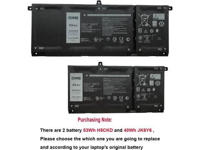 H5CKD Battery Replacement for Dell Inspiron 5400 5406 7405 7300 7306 7500 7506 2-in-1 Silver 5300 5301 5401 5402 5408 5409 5501 5502 5508 5509...