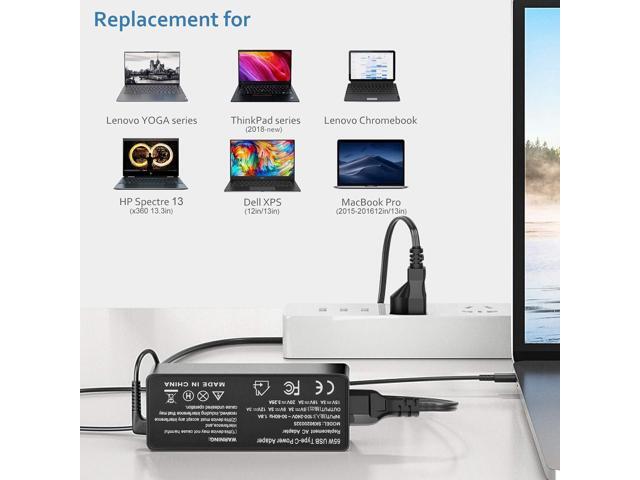 65W USB Type-C Charger for Lenovo Thinkpad T14 T14S T15 T16 L13 L14 L15 E14 E15 E16 X12 X13 R14 K14 Gen 1 2 3 4 5 6, P14s P15s P52s P53s P51s...