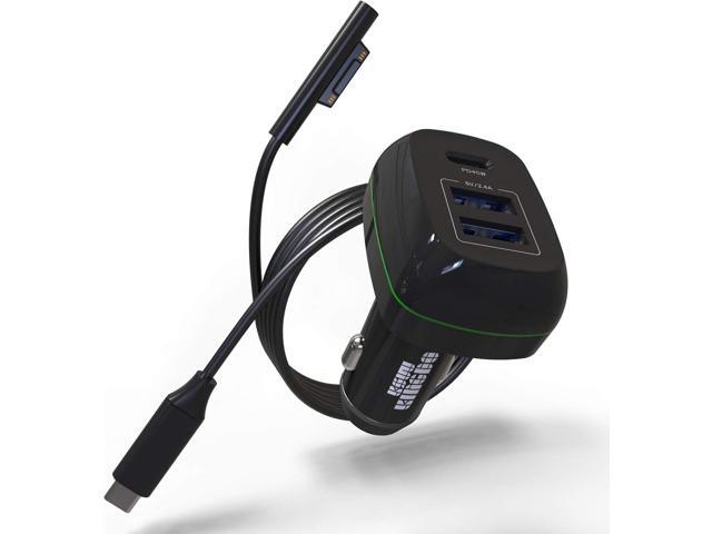 Surface Pro Surface Laptop Car Charger, USB C Car Charger Compatible with Surface Pro 7/6/5/4/3, Surface Laptop Go2/1, Surface Book/Go 3/2/1, Dual...