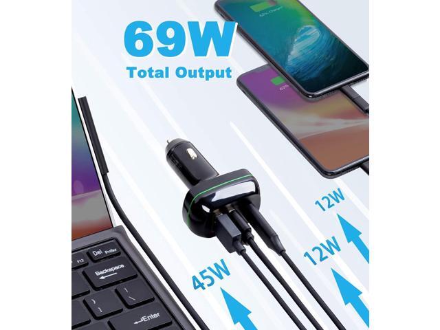 Surface Pro Surface Laptop Car Charger, USB C Car Charger Compatible with Surface Pro 7/6/5/4/3, Surface Laptop Go2/1, Surface Book/Go 3/2/1, Dual...