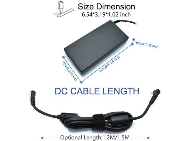 19.5V 9.23A 180W Laptop Charger for Msi A15-180P1A, for Sager NP7876 NP7856-N NP7856-S NP8956 NP8957 Notebook AC Adapter 5.5x2.5mm with Power Cord