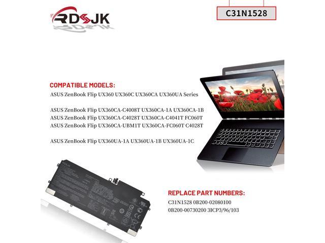 C31N1528 Laptop Battery for Asus ZenBook Flip UX360 UX360C UX360CA UX360UA UX360CA-C4008T C4028T C4041T FC060T UBM1T UX360UA-1A 1B 1C Series...