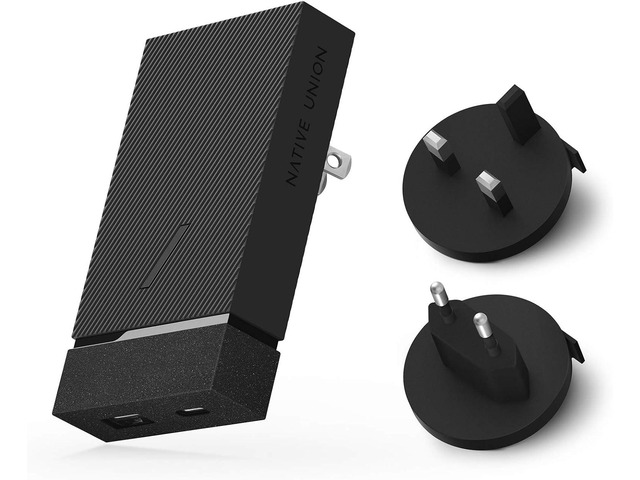 Native Union Smart Charger PD 20W Power Delivery Enabled Fast-Charging 2-Port USB-A & USB-C Wall Charger Pocket-Sized Design Includes Travel...