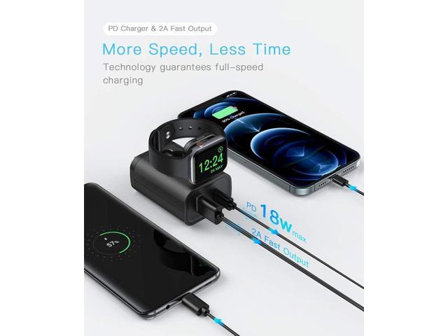 Fast Charger, 24W USB C Charger for iPhone 13/12/Mini/12 Pro Max, Wall Charger with Foldable Apple Watch Wireless Charger, PD Charger for iPhone,...