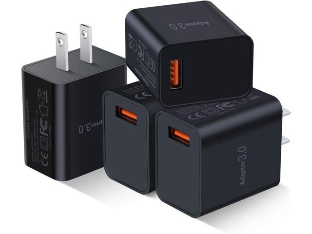 Fast Charge 3.0 USB Wall Charger [4-Pack] 5V 3A Fast Charging Block 18W QC Power Adapter for Wireless Charger Stand, Compatible with iPhone 16 15...