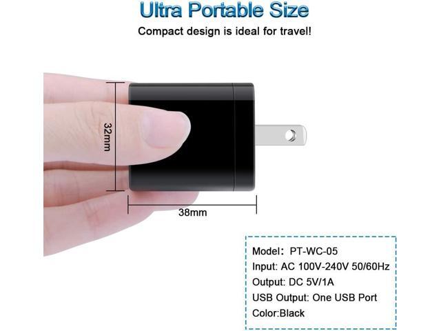 Wall Charger Cube,1A/5V Single Port USB Plug 3 Pack Travel Black Charging Block Box Adapter Compatible Phone,Samsung Galaxy S24 S23 A21 A51 A71 S20...