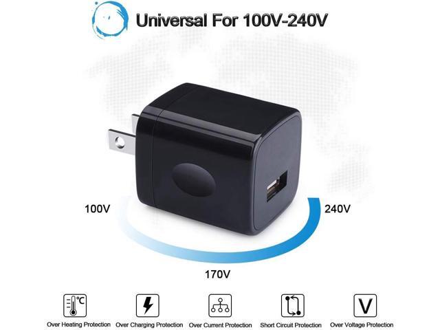 Wall Charger Cube,1A/5V Single Port USB Plug 3 Pack Travel Black Charging Block Box Adapter Compatible Phone,Samsung Galaxy S24 S23 A21 A51 A71 S20...