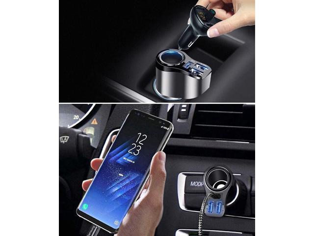 4 in 1 USB C Car Charger, 168W Multi USB Cigarette Lighter Adapter, Socket Splitter with 3 USB Ports, 12V/24V Dual USB Type C PD Fast Car Charger...