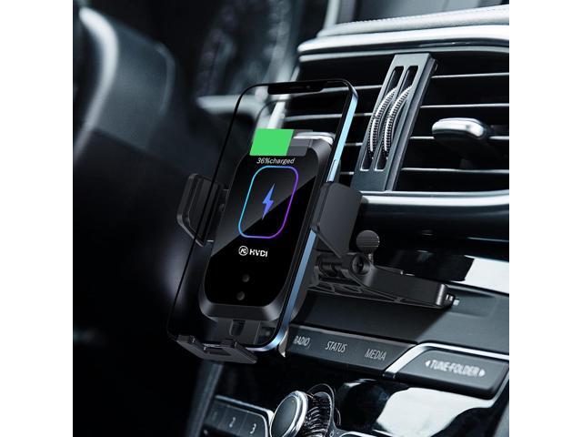 Wireless Car Charger CD Slot Phone Mount, Auto-Clamping 15W Qi Fast Charging Infrared Smart Sensor Air Vent Cell Phone Holder,Compatible with...