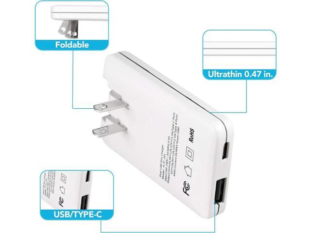 Slim USB C Wall Charger, Fast & Flat USB Wall Plug, 18W Dual Port Flat Wall Charger Block for Your USB A & USB C Devices, iPhone 15 14 13 12 Pro...