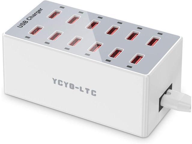 USB Charger 12-Ports USB Charging Station for Multiple Devices USB Wall Charger Power Hub Strip Smart Plug Charging Dock Block for iPhone...