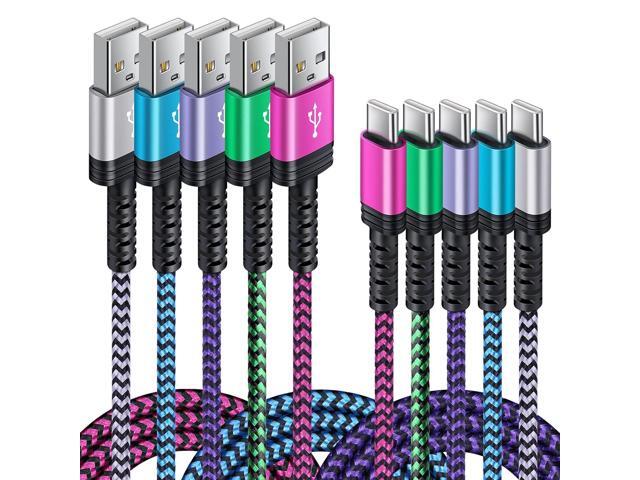 5PACK Android Charger Cable C Fast Charging Phone Charger Type C to USB A Power Cord 6FT/2.4A for Samsung Galaxy S21 S20 S10 S9 S8 S20 FE/Note...